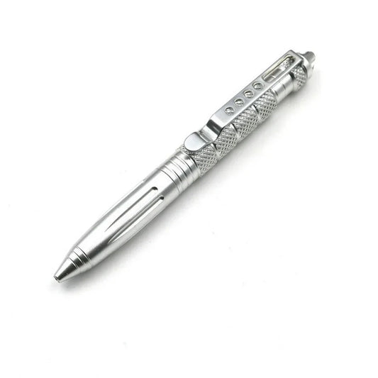 Aluminum Survival Pen with Tungsten Glass Breaker, Anti-Slip Grip & Pocket Clip