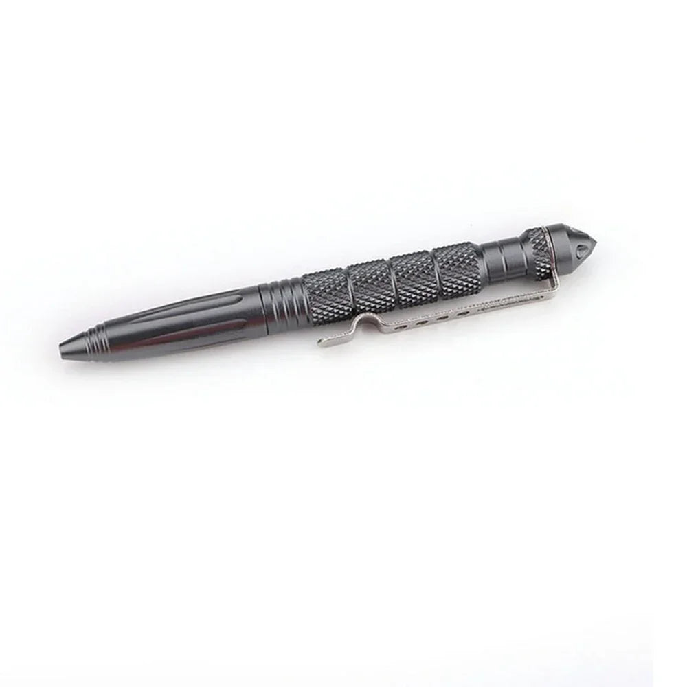 Aluminum Survival Pen with Tungsten Glass Breaker, Anti-Slip Grip & Pocket Clip