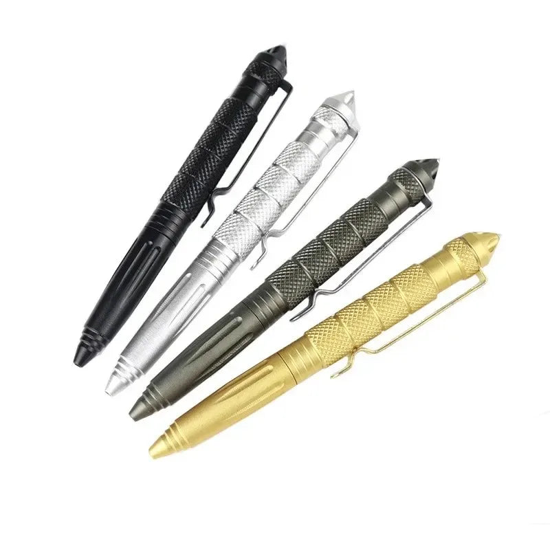 Aluminum Survival Pen with Tungsten Glass Breaker, Anti-Slip Grip & Pocket Clip