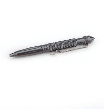 Aluminum Survival Pen with Tungsten Glass Breaker, Anti-Slip Grip & Pocket Clip